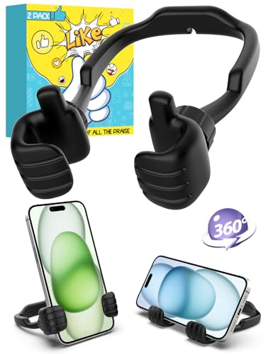 Kleine Geschenke Weihnachten Teenager Junge Mädchen Handyhalterung Tisch | Lustige Bruder Vater Geschenke für Männer Frauen Geburtstag Mama Papa Wichtelgeschenk Handyhalter Tisch Handyständer Schwarz