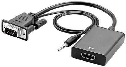 Convertisseurs HDMI femelle vers VGA mâle 3,5 mm adaptateur de câble 1080PFHD sortie vidéo pour PC, ordinateur portable, téléviseurs, moniteurs, adaptateur audio vidéo