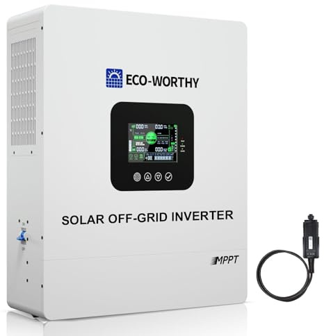 ECO-WORTHY 48V 5000W Hybrid Wechselrichter Reiner Sinus+ MPPT 100A DC to AC