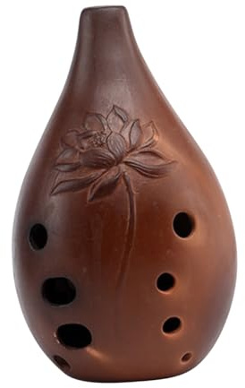 GOOHOCHY Xun de Cerámica de 10 Orificios, Instrumento Musical Antiguo Tono Puro y Fácil de Tocar, Obsequio Adecuado para Artistas y Amantes de Tradicional