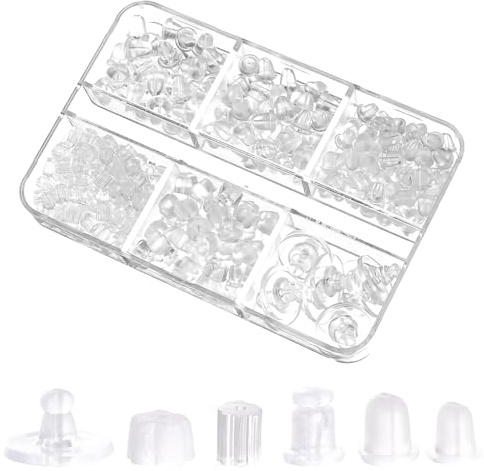 Ohrstecker Verschluss Set 146 Paare Ohrring Stecker Verschluss 6 Stile Ohrstecker Verschlus Silikon Ohrringe Earing Backs für Steckerohrringe