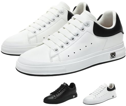 Kuisoe Elevate Chaussures de Sport 10 cm pour Homme - Invisible - avec rehaussement intérieur de 4 + 6 + 8 cm - Maille Respirante - Chaussures Tendance - Chaussures de Loisirs (42,Blanc+6CM)
