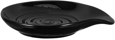 Ipetboom Repose-cuillère en Céramique Noir Résistant la Chaleur, Porte-ustensiles Multifonction pour Spatules, Louches et Cuillères, Accessoire Cuisine Pratique pour Usage Domestique