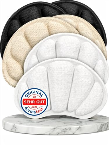 OEKO-TEX Hälkuddar skor grå mot bubblor och rutschkanor – Memory Foam hälskydd för stora skor (3 par beige/vit/svart) – universell för alla skofärger, ädelhjälte