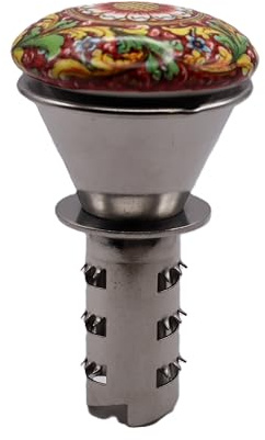 Spremiagrumi Manuale Professionale in Acciaio Inox -Spremi Agrumi a Leva per Melograno, Arance, Liomoni -Design Vintage Robusto e Facile da Pulire -Artigianale in Ceramica (Maioliche)