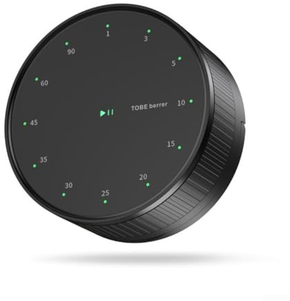 Temporizador LED de cuenta regresiva de 90 minutos para niños con indicador visual de progreso de luz verde y parada automática de 30 segundos para tareas de enfoque (negro)