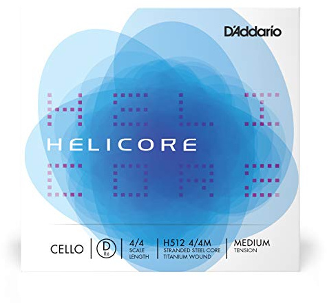 D'Addario Helicore Cello D-Saite 4/4 Mittel Spannung | Helicore Cellosaiten bieten klaren, warmen Klang, schnelle Bogenansprache, stabile Stimmung und langlebigen Stahlseilkern.