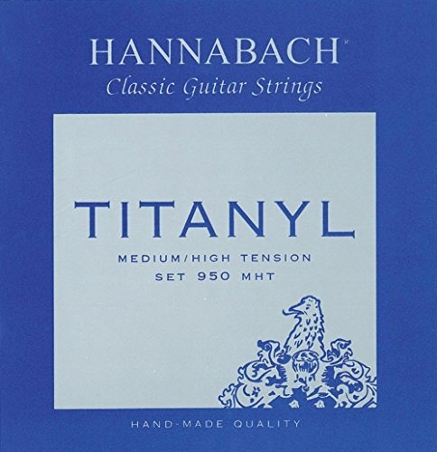Hannabach Cuerdas para guitarra clásica, Serie 950 Tensión Media/Alta Titanyl - juego 3 cuerdas agudo (E1/Mi1+B2/Si2+G3/Sol3)