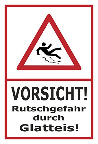 Melis-Folienwerkstatt Schild Rutschgefahr Glatteis - 30x20cm - Bohrlöcher - 3mm Aluverbund – 20 VAR S00018-047-B