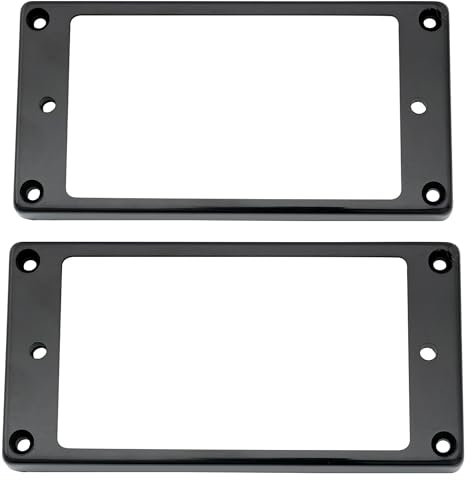 Musiclily Pro Plastik Flacher Boden Humbucker Rahmen Set für E-Gitarre, Schwarz