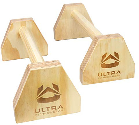 Ultra Fitness Gear Liegestützstange aus Holz, 45,7 cm Ideal für L-Sits, Jump-Throughs, Handstand Pushups und Calisthenics