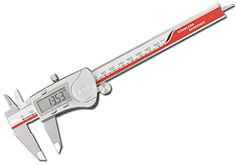 Calibrador electrónico digital Vernier, con pantalla LCD extra grande y conversión de 200 mm a 0-8 pulgadas/métrica/fracción, acero inoxidable, resistente al agua IP54, a prueba de polvo