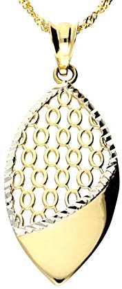 mk-silber EDLER 585 Gold ANHÄNGER (3,1cm*1,2cm), Gelb,-Weißgold, 14 Karat, inkl. Etui