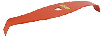 GREENSTAR – 2-Zahn-Klinge für Freischneider – speziell für Brombeersträucher – geräuschreduzierendes gebogenes Profil – Schnittbreite: 315 mm – Dicke 3 mm – Bohrung: 20 mm