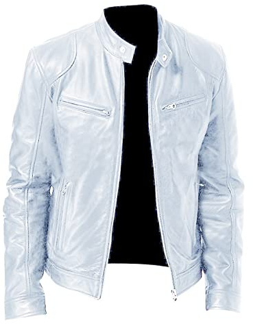 XOMART Giacca In Pelle Sottile Da Uomo Con Colletto Rialzato Primaverile E Autunnale Giacca In Pelle Da Motociclista Con Decorazione Tascabile
