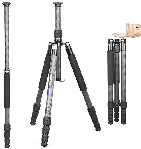 INNOREL RT45C Trépied Portable 10 Couches en Fibre de Carbone sans rotule Professionnel Compact et léger pour Appareil Photo Reflex numérique, caméscope vidéo 157 cm de Haut, Charge 15 kg