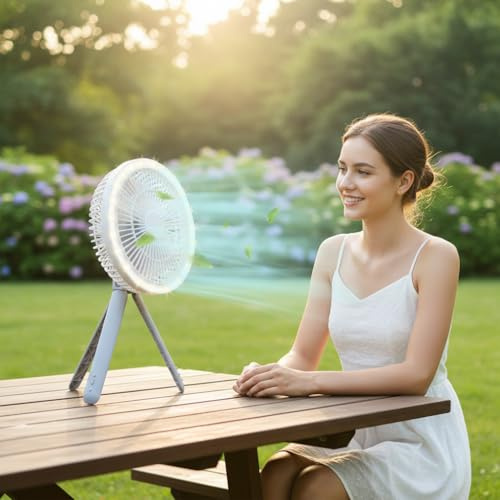 LETOUR Ventilateur USB silencieux - Petit ventilateur de table - 3 vitesses - Ventilateur à clip - Silencieux - Pour le camping et l'extérieur - Avec clip lumineux - Pour la maison, le bureau