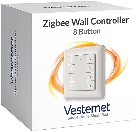 Vesternet Zigbee 8 Button Smart Wall Controller | Trigger Up To 24 Scenes In Your Smart Home Hub | Compatible with Home Assistant, SmartThings & Hubitat