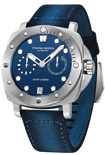Pagani Design orologi da uomo Orologio meccanico a carica automatica, orologio da polso impermeabile 200M in vetro zaffiro, orologio casual sportivo da uomo con cinturino in nylon