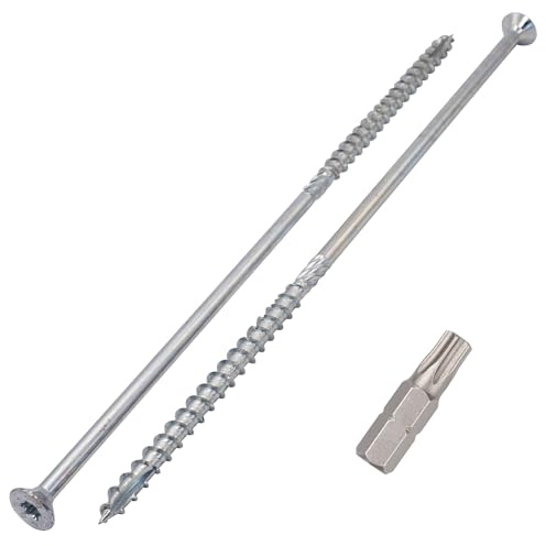SKIR'CO (10 Stück) Holzschrauben aus verzinktem Stahl 8,0 x 260 mm, Torx Senkkopfschrauben, Typ 17, Spanplattenschrauben