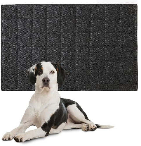 HOMBYS Chew Proof Dog Crate Bed Mat, 17x23 Indestructible Kennel Pad for Aggressive Chewers, Plaid Durable Puppy Crate Mats for Small Dogs Cages