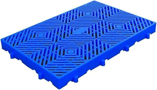 MekUk Kunststoffpalette Ineinandergreifende Paletten-Feuchtigkeitsschutzplatte aus Kunststoff for Garage, Supermarkt, Lager, Keller für Zwinger, Garten, Keller, Patio (Color : Blu, Size : 60x40x5cm