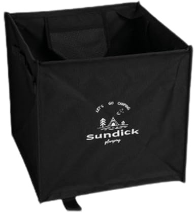 Cubo de basura para acampar – Cubo plegable portátil de 60 L, basura de g | Bolsa de basura para césped al aire libre, contenedor emergente de forma cuadrada para jardín y patio, tamaño de