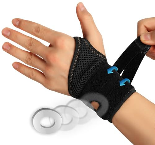 FORTEMOTUS Wrist Support Brace, Copper Infused Adjustable Wrist Wrap Strap for Carpal Tunnel, Wrist Discomfort Relief, Wrist Tfcc Tear, Fitness, Weightlifting, Sport Protect