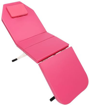 TuliperMood Massage-Stuhml, Massagebett, Mehrzweck-Gesichtsbetttisch, Klappbar Massageliege SPA Salon Bett 3 Zonen Klappbar PVC Kosmetikliege (Rosa)