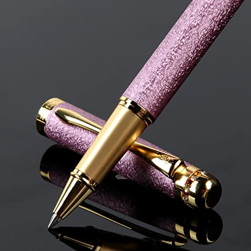 BOCIYER Tintenroller mit flüssiger Tinte, Beste Kugelschreiber-Geschenk-Set für Männer und Frauen,Schwarze Tinte Fancy Pen nachfüllbar für,hübsche Stifte,coole Stifte,Nette niedliche Stifte(rosa)