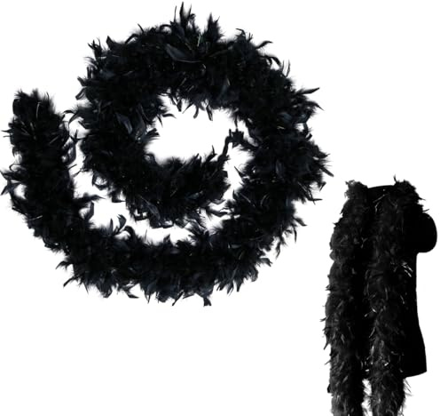 MORAINJAY Federboa,2 Meter 90g Feder Boas Flauschige Pute Federn Schal Damen,Federstola für Damen Kostüm Kleid Mädchen Tee Party,Federschal für Karneval Party,Kostüm Party