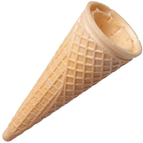 Bazko Klassisches Eishörnchen | Eiswaffeln 14,2 cm / 6 cm | 270 Stück | halbsüße Hörnchen | knusprige Eiswaffel für Softeis, Gelato, Sorbet | vegan