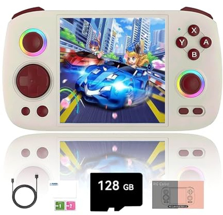 NULA RG Cube Console di gioco portatile retrò, oltre 4000 giochi integrati 8+128G+128G, processore IPS Android Arcade Unisoc T820 da 3,95 pollici, supporto Bluetooth WIFI Battle