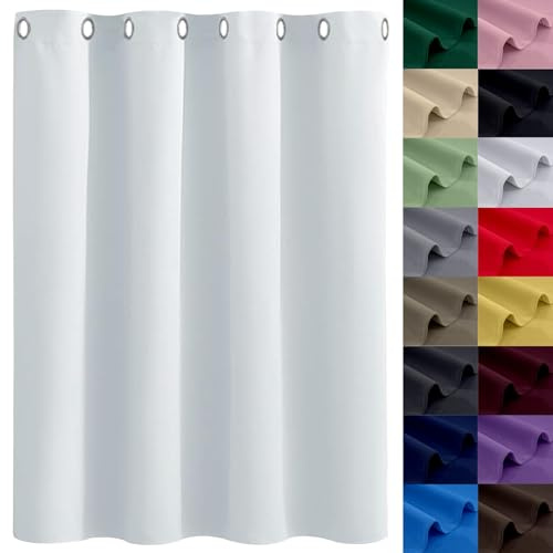 GAIFNAG Rideau Occultant Salon 160 x 220 cm Bloquer Lumiere, Rideau Phonique Anti Bruit Anti Froid Rideaux Salon Moderne, Rideaux Occultant pour Porte Fenetre Dressing Salon, Blanc