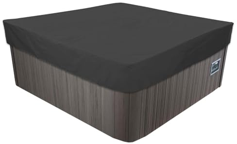 PacuM Cubierta Cuadrada para Bañera De Hidromasaje, 210D Bañera de Hidromasaje Cubre Anti Viento SPA Impermeable Funda bañera de Hidromasaje Exterior Resistente a los Rayos UV,210x210x30cm