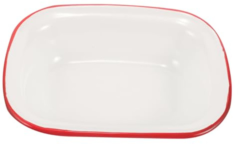 Cabilock Rectangular Hot Pot Plate Dish Enamel Baking Tray for Kitchen Multifunctional Storage Tray Heat-Resistant Wear-Resistant Non-Stick Baking Pan for Bake Pan