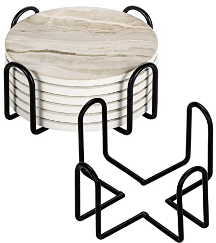 Supporto per sottobicchiere, 2 Pezzi Metallo Sottobicchieri Titolari Quadrato Bevanda Tazza Rack Supporto Supporto in Ferro Metallo Supporto per Sottobicchieri Rotondi e Quadrati Su Cucina,Soggiorno