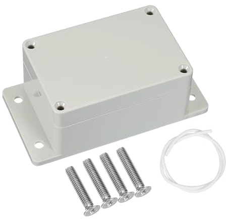PATIKIL 100x68x50mm Junction Box, Electrical Enclosure Box ABS Plastic Waterproof Outlet Plug Cover Cord Protector with Mounting Plate for Outdoor Indoor, White/Grey