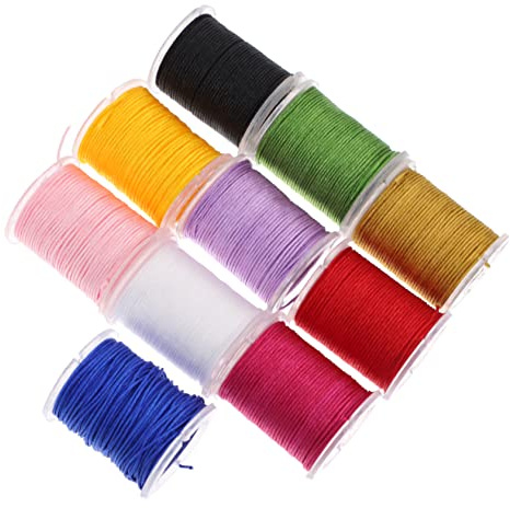 HEALSOPTHY 10rotoli Cordoncino Nylon Per Perline e Lavori Colori Per Creazione Gioielli Diy Piedi