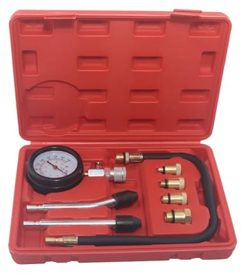 ONLISUM Petrol Engine Compression Tester Kit,Pressure Gauge Test Adapter Tool Set,Compression Gauges for Car and Motorcycles