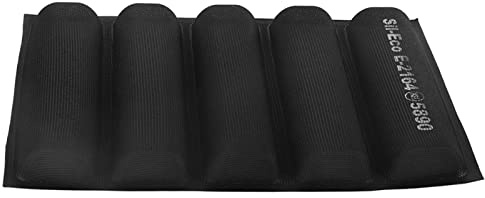 Eujgoov Silicone French Bread Pan Non-Stick Reusable Oblong Bakeware Tray for Whole Wheat Bread Hot Dog Rolls Dough Baking Heat Resistant up to 250°C