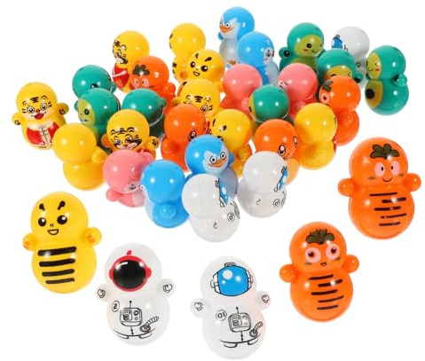 Toddmomy 60pezzi Mini Giocattoli Tumbler Animale Statua Carina Giocattolo Oscillante Decorazione Da Scrivania Bomboniere Festa Vari Colori Stili