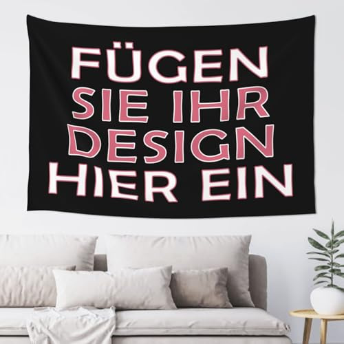 Wandteppich personalisiert selbst gestalten wandtuch Mit Eigenem Foto TEXT personalisierte tapestry Hintergrund für wohnzimmer schlafzimmer deko wand 203 cm x 152 cm