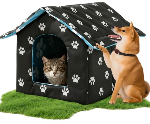 1 Pièce Niche D'extérieur, Carré Maison pour Chat D'extérieur Résistante À l'hiver, Niche pour Chat avec Coussin, Maison pour Chats pour Animaux Domestiques Errants, Petits Chiens Et Chats