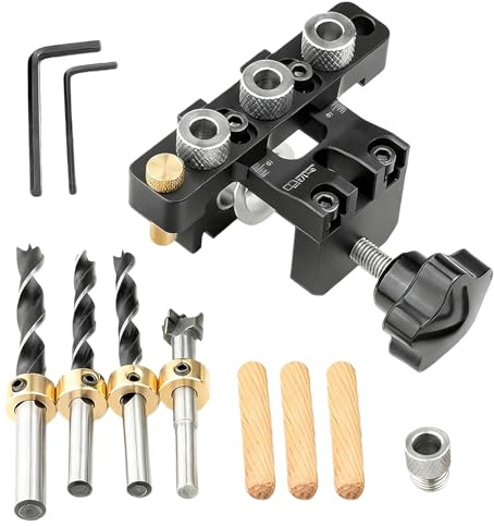 8/10/15mm Holzdübel Bohrschablone, 3 In 1 Bohrschablone Möbelbau, Zentriert Doweling Dübel Jig Kit, Taschenloch Jig Kit, Bohrschablone Selbstzentrierendes Für Die Holzbearbeitung Exakte Dübellöcher