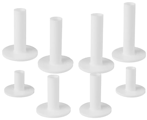 Fukaisu 8pcs Tees de Golf en Caoutchouc, Blancs en Forme de T pour Practice Intérieur et Extérieur Accessoires pour Tapis d'Entraînement et Simulateurs Golf (Tailles Américaines, 8 Tailles)