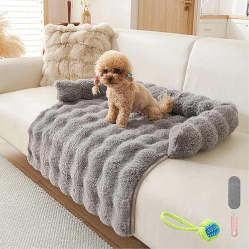 Generisch Luxuriöses Cozy Sofabett, Hundedecke Sofa, Weich Betten Hund Sofa Auto Mit Erhöhte Ränder, Sofabett Hund, Wasserabweisend rutschfeste, 75x75cm (Dunkelgrau)