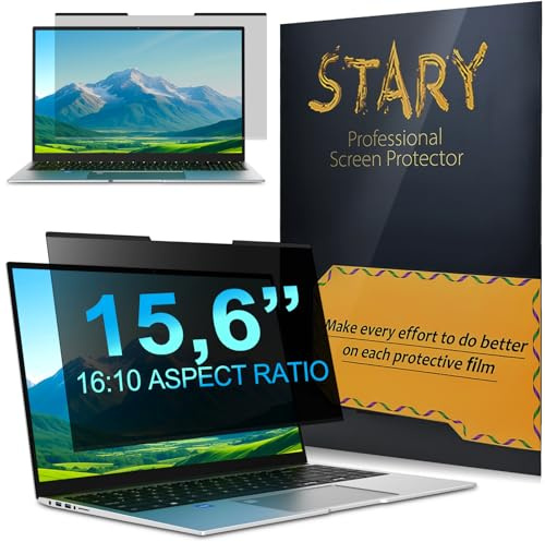 STARY Magnetischer Sichtschutzfolie Laptop 15,6 Zoll 16:10 abnehmbar | Blaulicht Blendschutz Sichtschutzfilter,15,6 Blickschutzfolie Displayschutz für Lenovo HP Dell Acer Samsung Asus