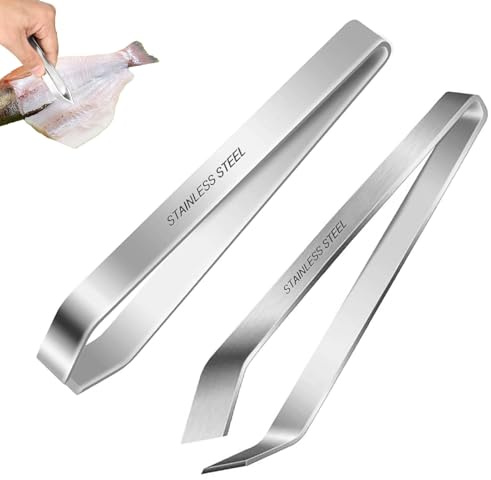 2 Stück Grätenzange,11cm,Grätenpinzette,Fischgrätenpinzette,Fischgrätenzange,Grätenzange Für Fisch,Pinzette Edelstahl, Für Fisch Huhn Ente Schwein Haar,2 Stile