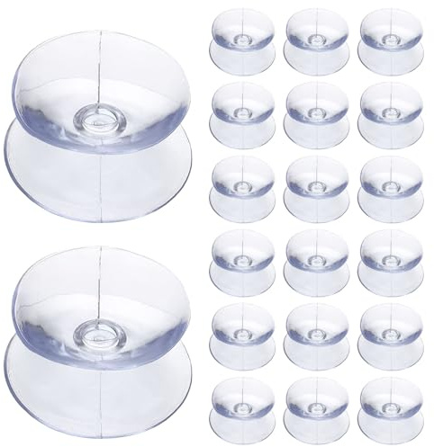 sourcing map Lot de 20 ventouses double face, entretoises de table en verre de 2,3 cm, coussinets en silicone transparent pour tables de terrasse, miroir, planche à découper